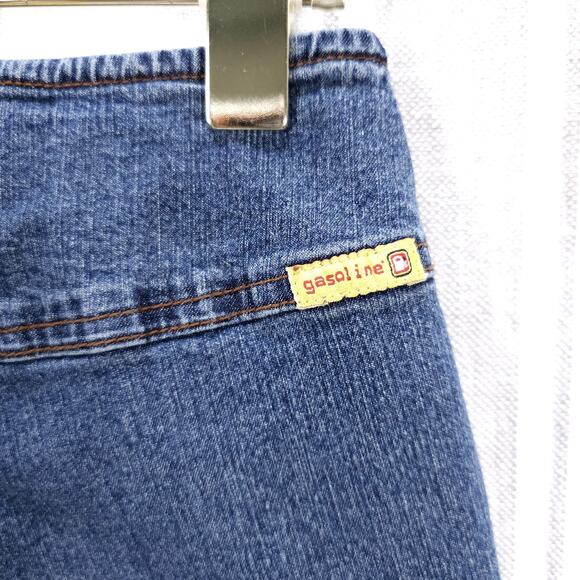 Y2K Vintage Gasoline Jeans Womens 11 Blue Embroidered Flare‎ Bootcut Low Rise - Picture 14 of 14